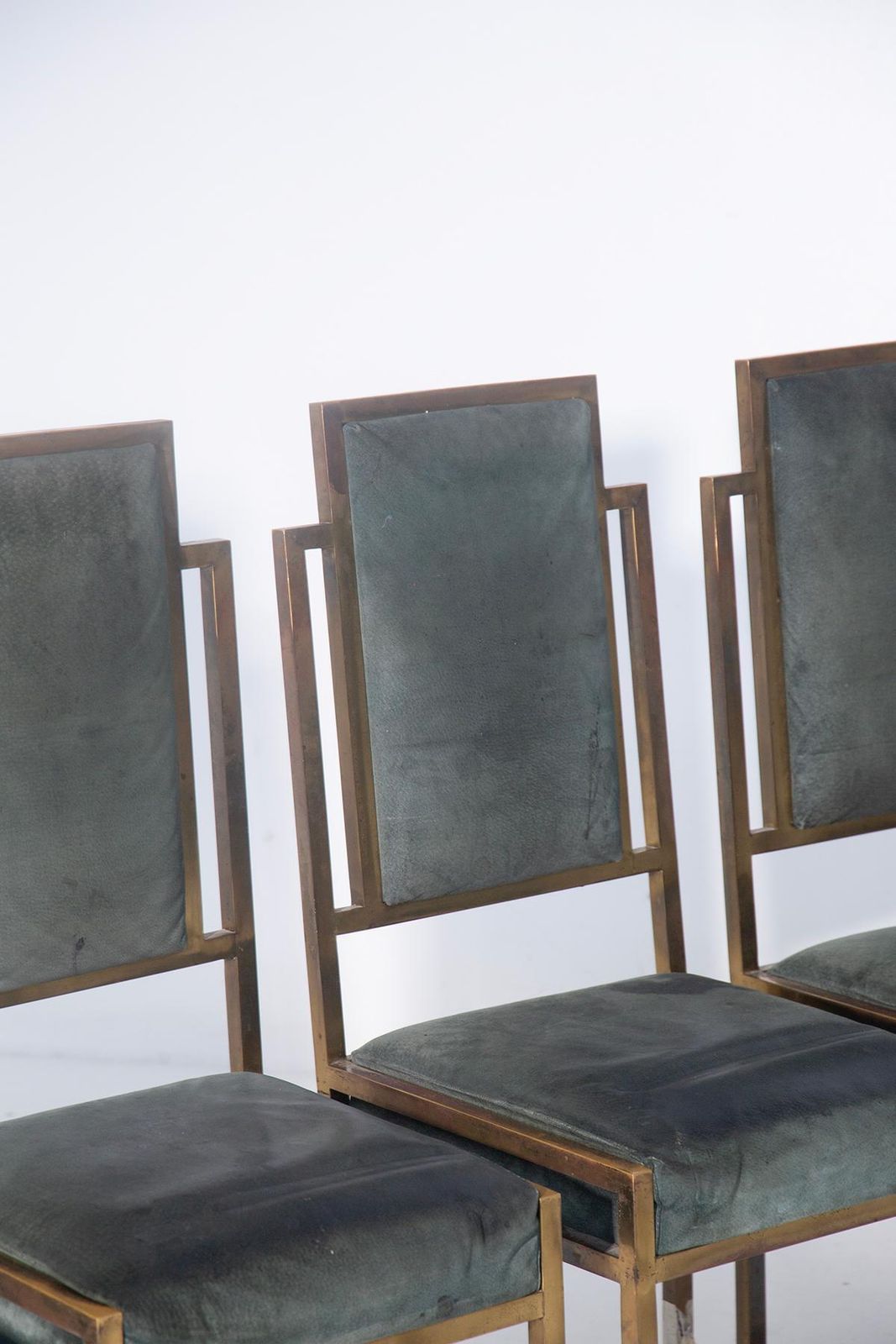 Set Of Six Italian Art Deco Style Chairs Made Of Brass photo vinterior