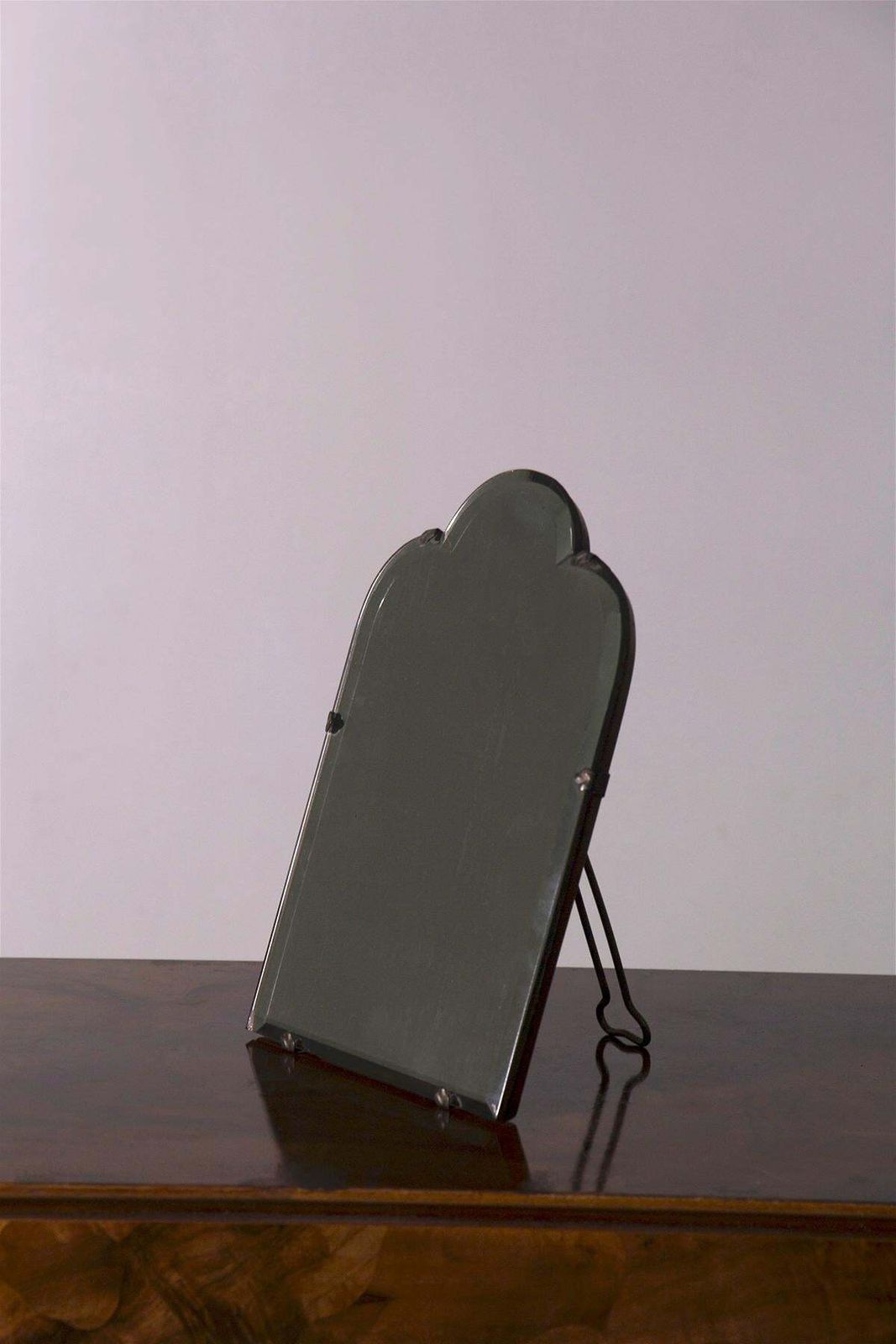 Elegant Table Mirror From The Italian Art Deco Period, Label photo for sale