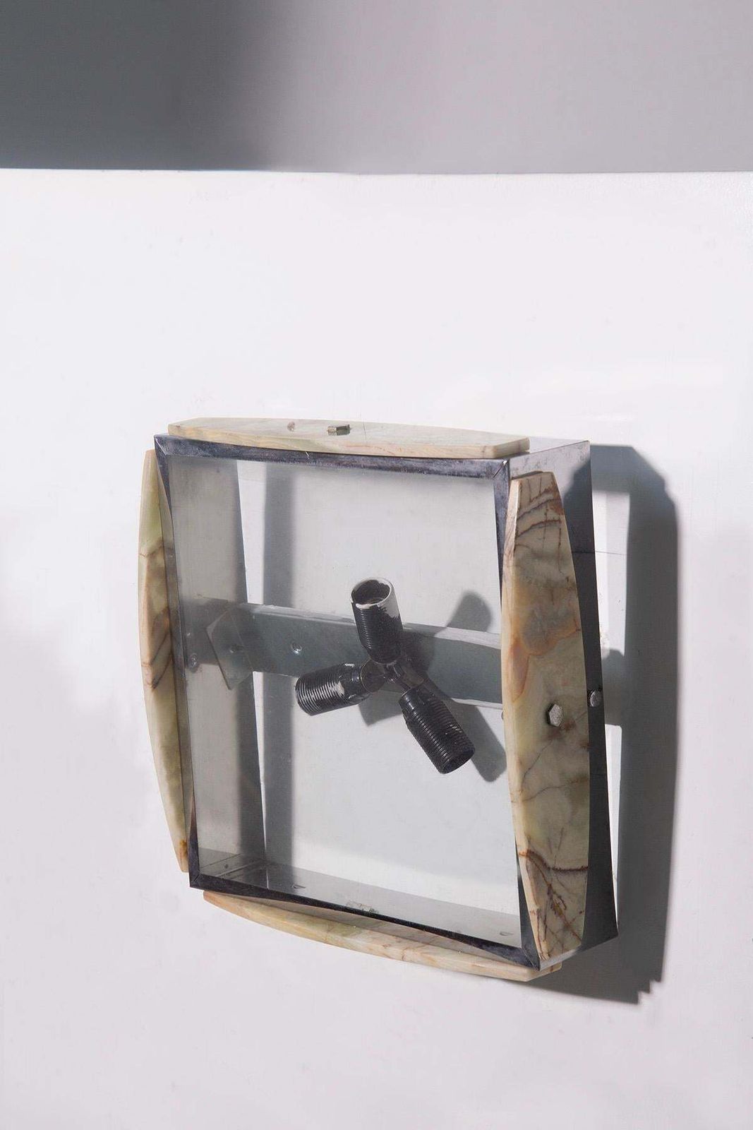 Onyx And Crystal Glass Sconce And Ceiling Light Set Attr.A Veca photo buy