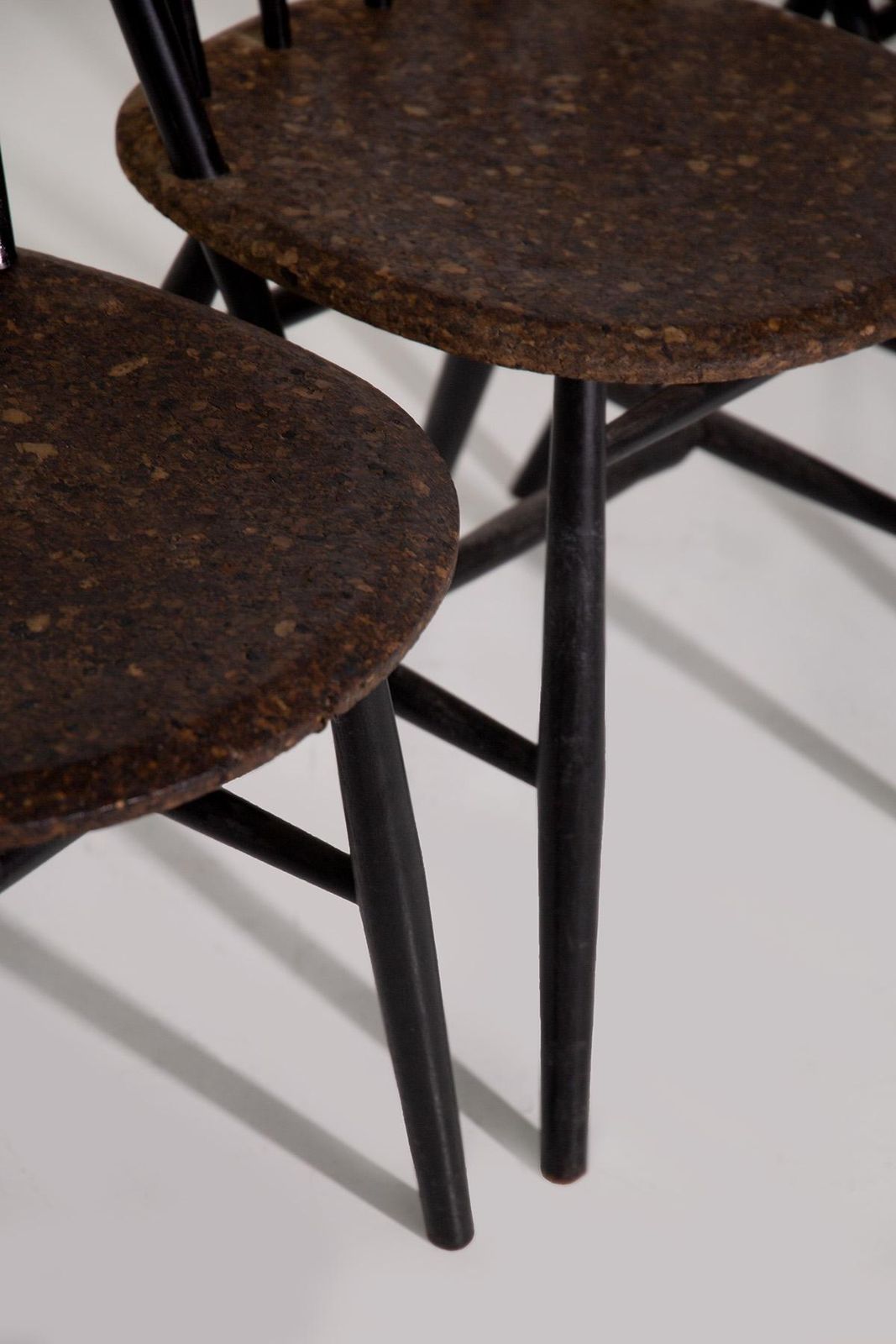 Set Of Six Wood And Cork Chairs photo for sale