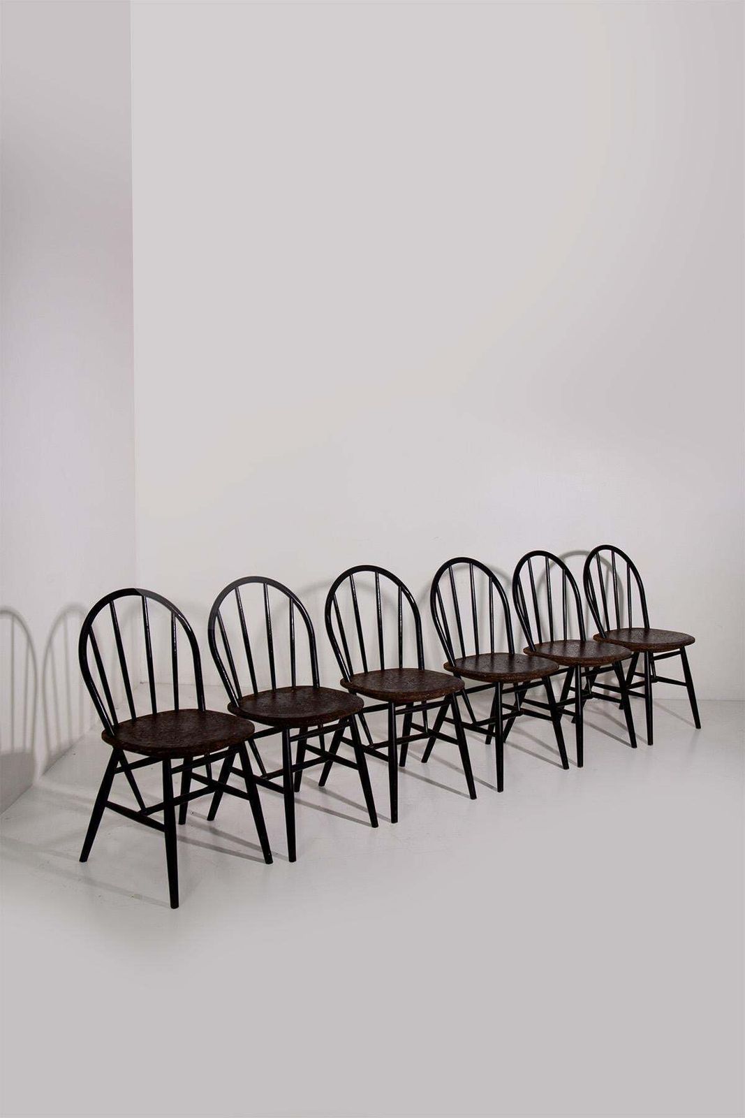photo furniture Set Of Six Wood And Cork Chairs