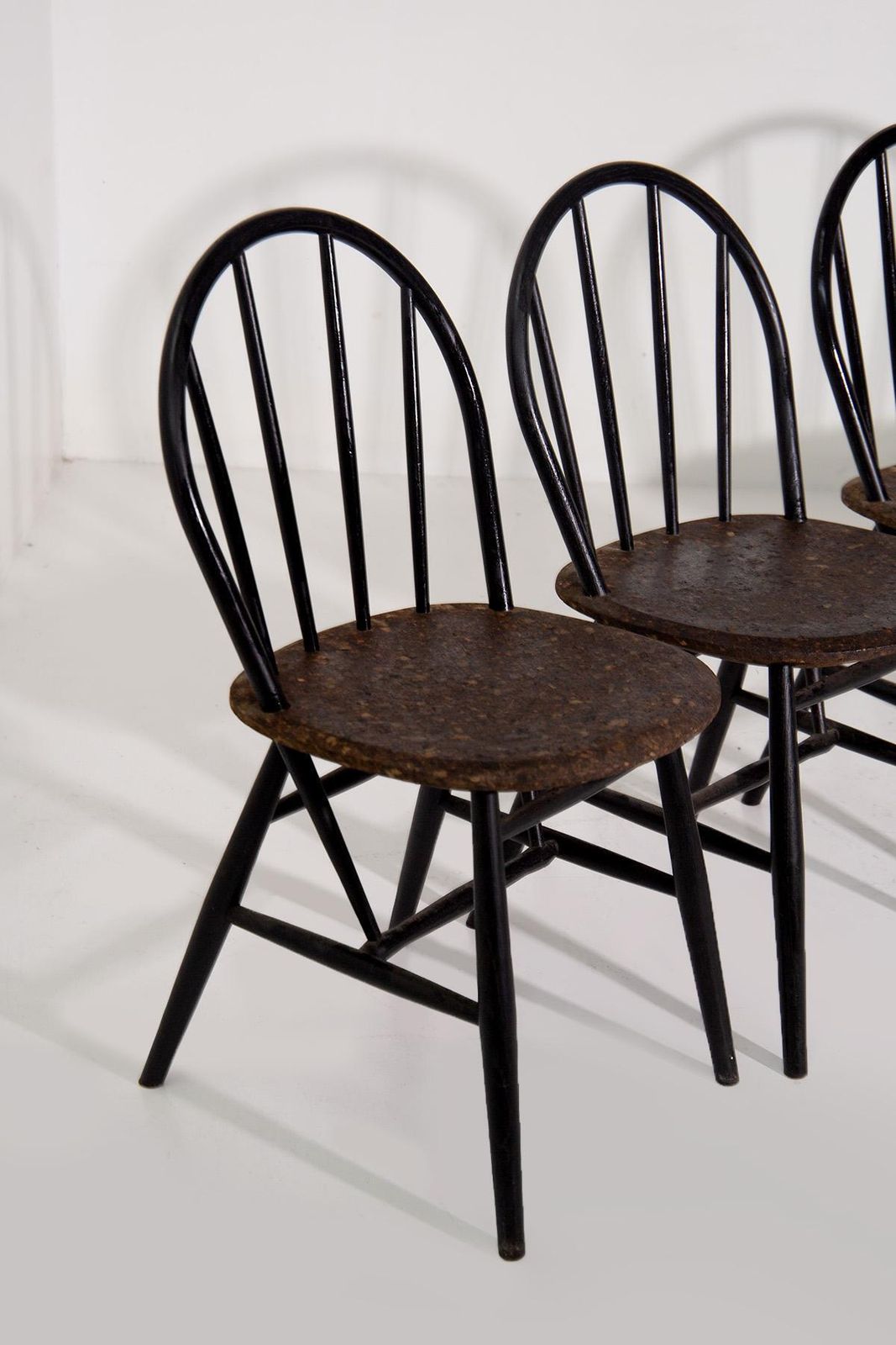 photo buy Set Of Six Wood And Cork Chairs