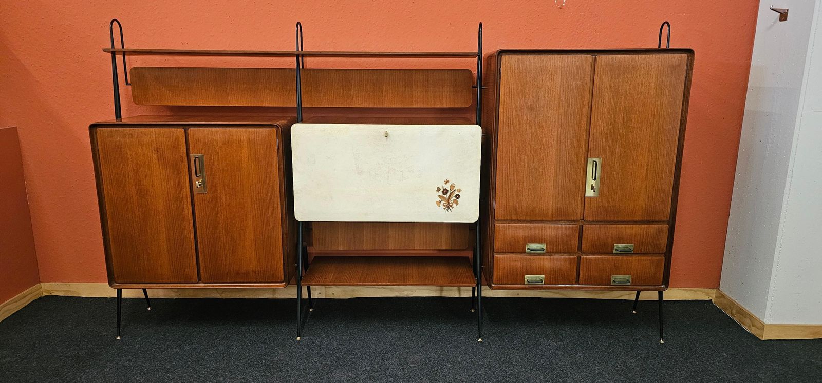 Italian Mid Century Teakwood Sideboard By Silvio Cavatorta, 1950s photo vinterior