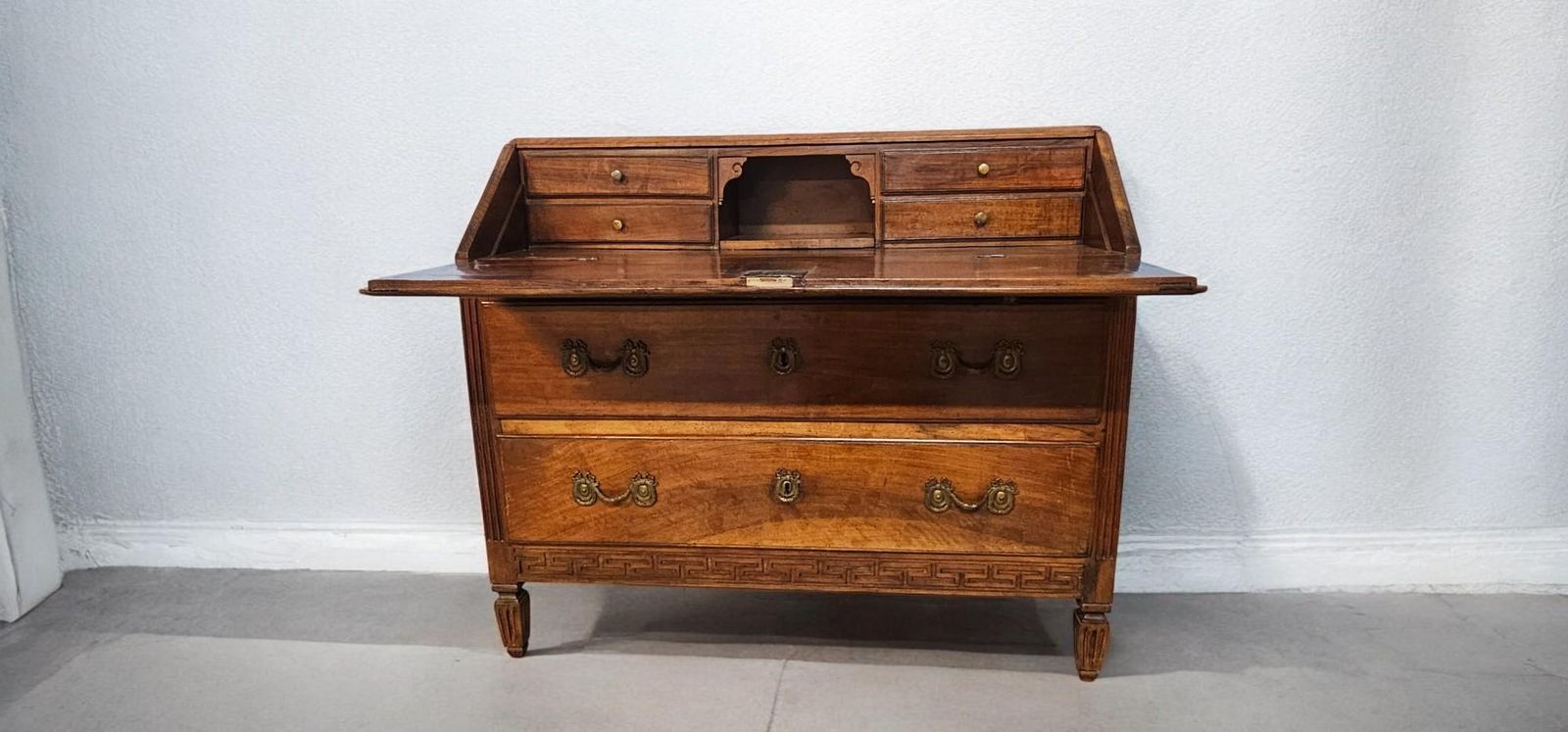 Italian Flap Sideboard In Solid Walnut , Louis XVI Period, Parma 1760 photo furniture