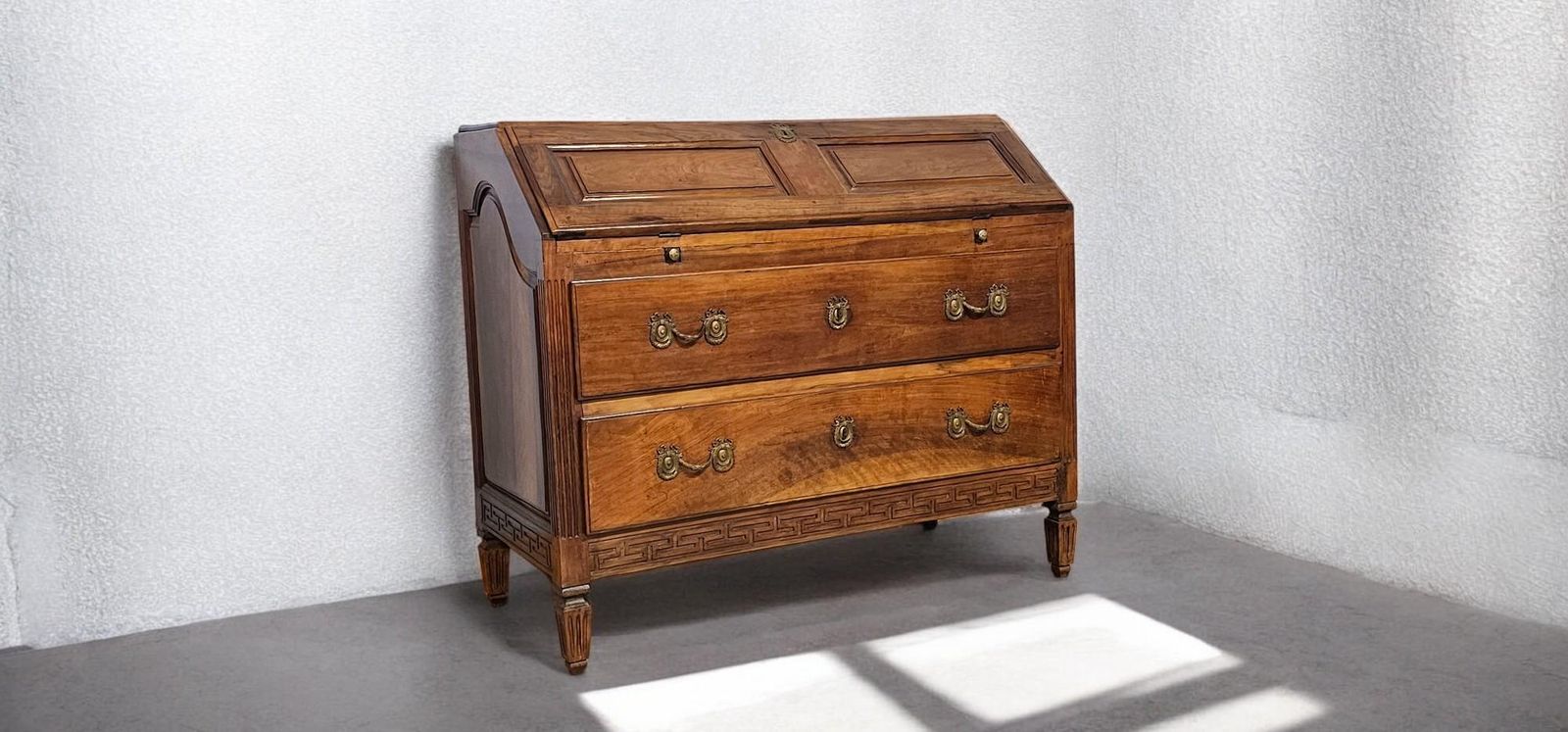 Italian Flap Sideboard In Solid Walnut , Louis XVI Period, Parma 1760 photo vintage