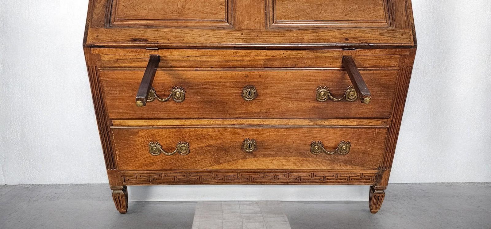 photo furniture Italian Flap Sideboard In Solid Walnut , Louis XVI Period, Parma 1760