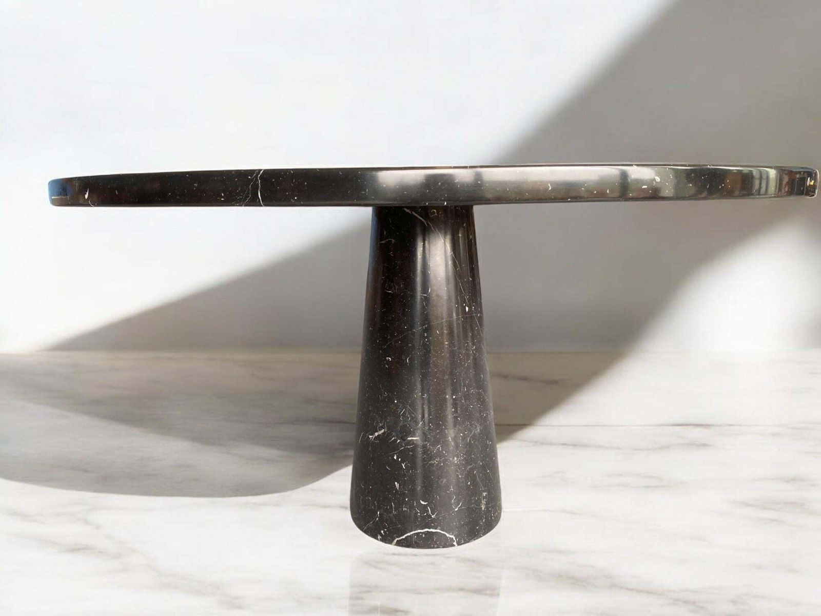 photo vintage Marquina Marble Table Designed By Angelo Mangiarotti For Skipper, Eros Series
