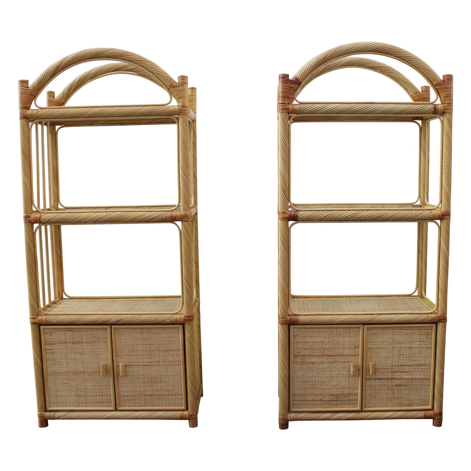 Wicker And Bamboo Display Shelves Italy 1970 Southern Nurseries