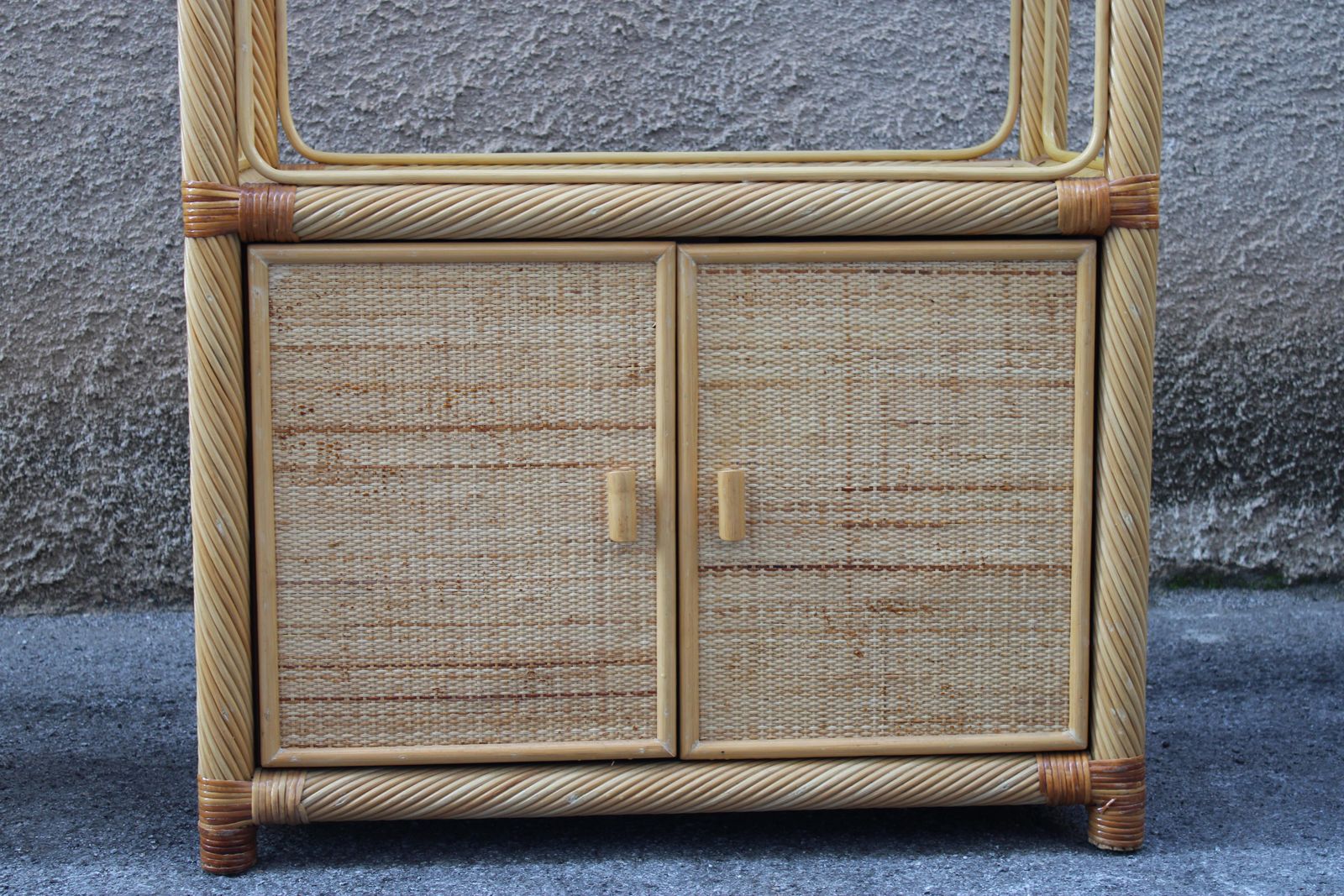 Wicker And Bamboo Display Shelves Italy 1970 Southern Nurseries photo for sale