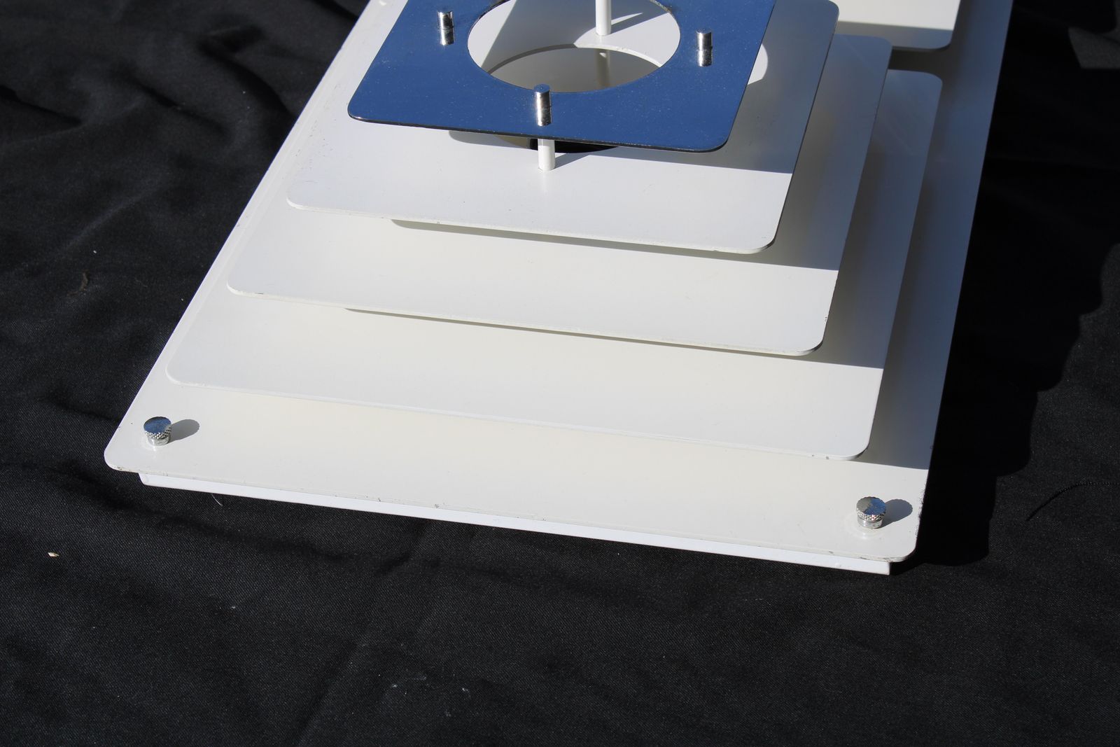 Large Italian Sculpture Ceiling Lamp  White Metal And Chrome Minimalist 1960 photo buy