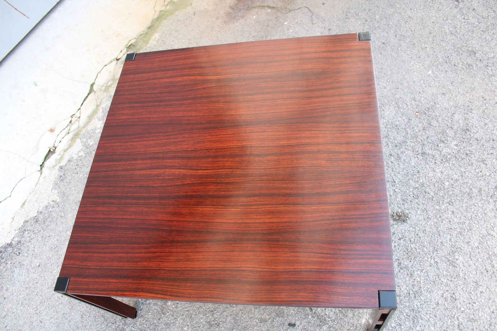 photo for sale Low Square Brown Wooden Mim Table Ico Parisi Model Tivoli 1960 Label