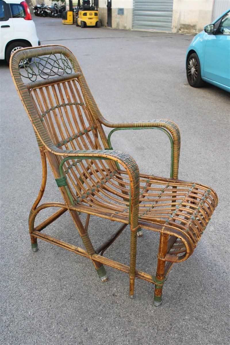 Poltrona In Bambù Italiana 1920 Verde E Marrone Art Nouveau photo furniture
