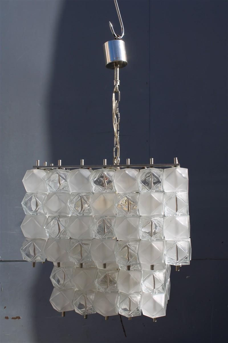 Lampadario Venini Cubi 1960s Vetro Di Murano Trasparente Minimalista photo furniture