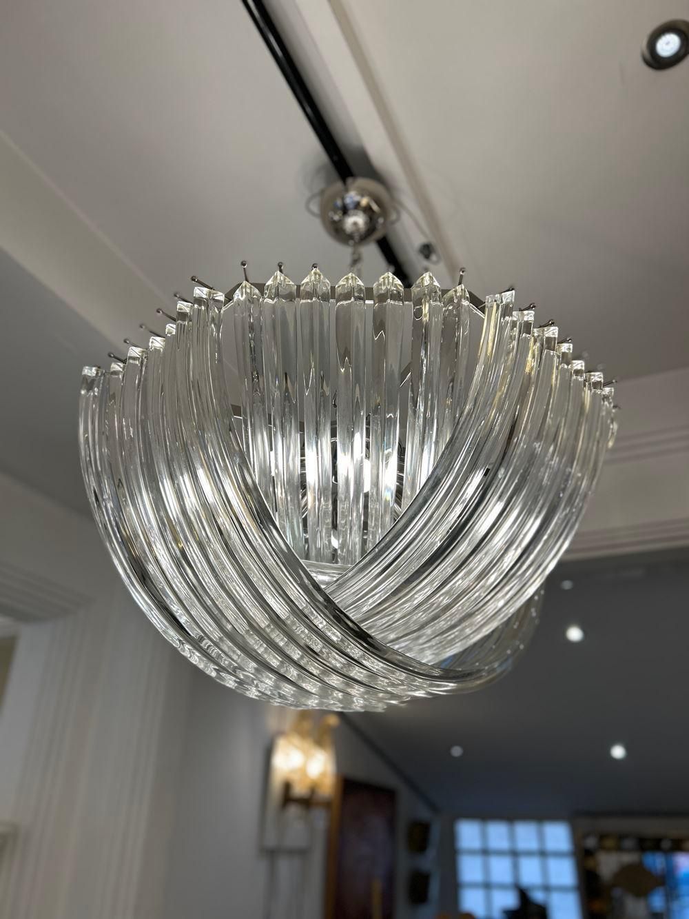 Murano Curved Crystal Chandelier By Carlo Nason photo 4323.0