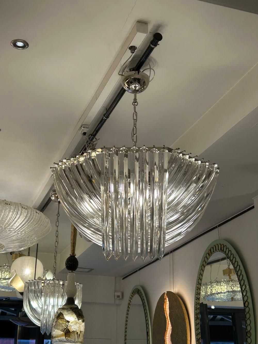 photo furniture Murano Curved Crystal Chandelier By Carlo Nason