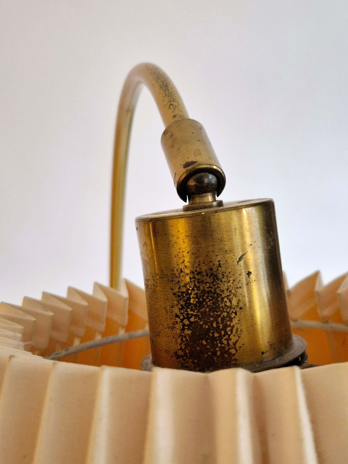 Floor Lamp In Brass With Dark Brown Leather Trim, Swedish / Scandinavian Modern photo 2596.0
