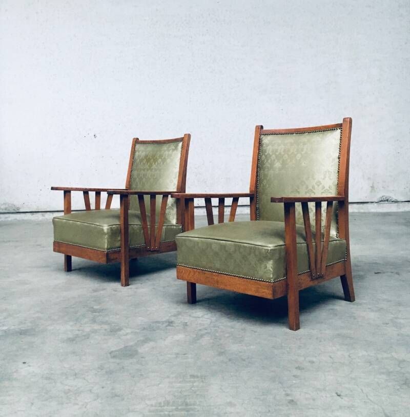Furniture Arts & Crafts Design Period Lounge Chair Set, 1930's Belgium photo