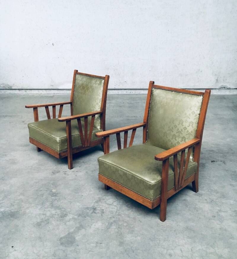 photo vintage Arts & Crafts Design Period Lounge Chair Set, Jaren 1930, België