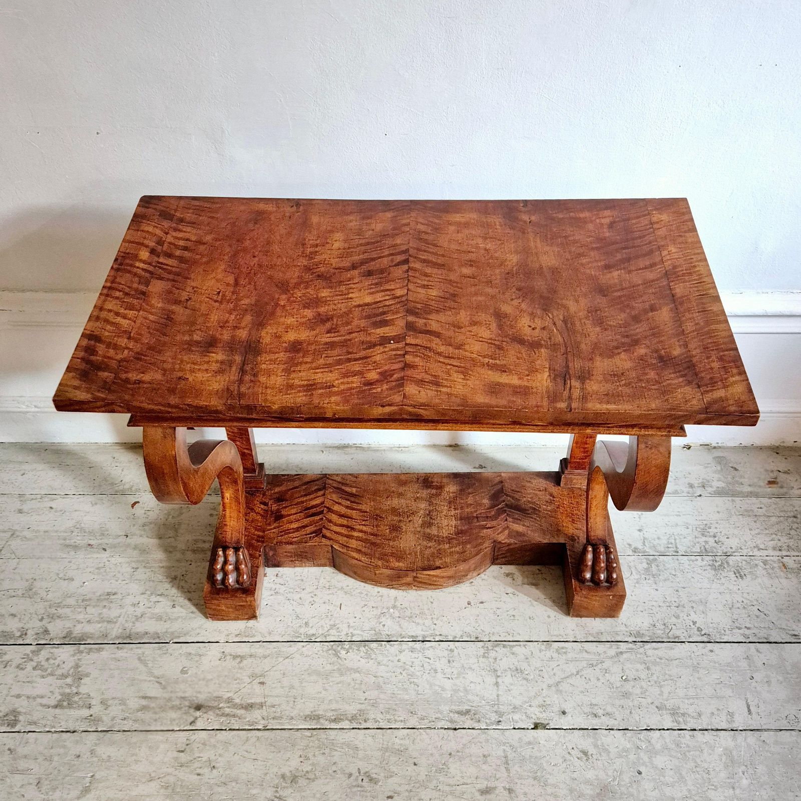 Exceptional Console In Alder Veneer, Empire / Karl Johan, Sweden Early 1800s photo vintage