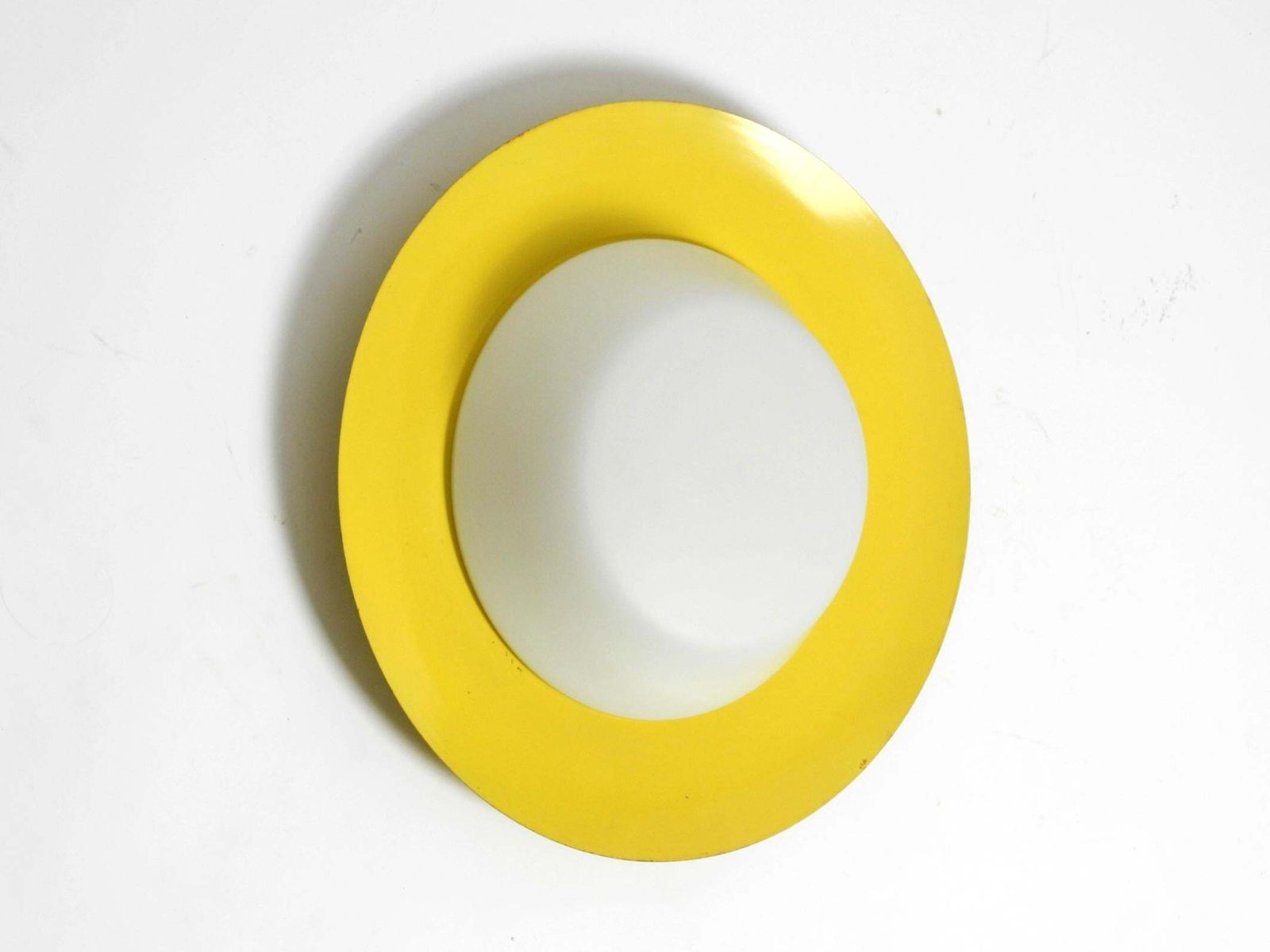 50s Wall Or Ceiling Lamp Made Of Glass With Metal Reflector From Kaiser Leuchten photo for sale