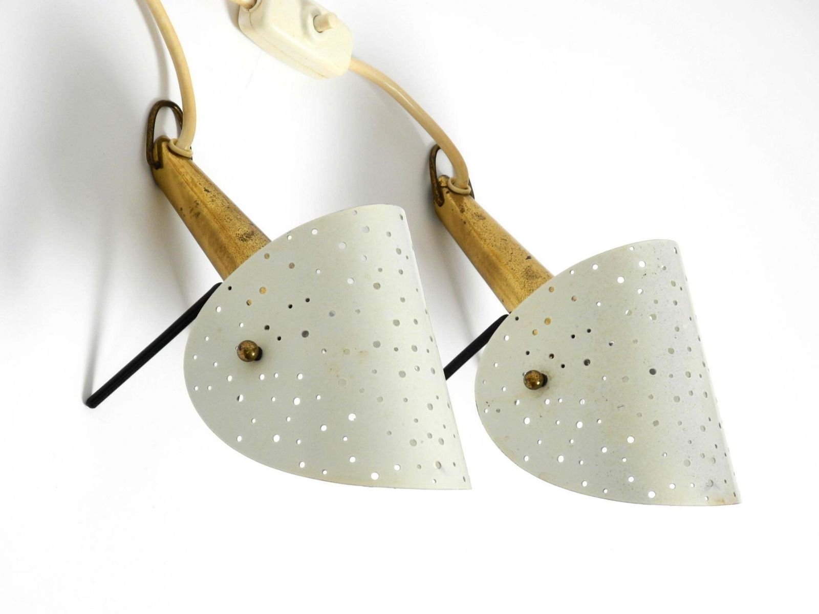 Pair Of Mid Century Metal Brass Table And Wall Lamps By Ernst Igl For Hillebrand photo Lighting