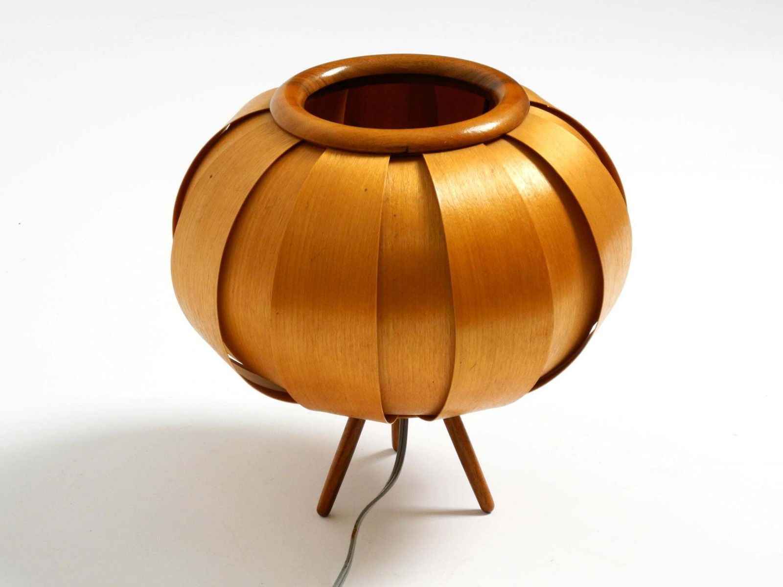 1960s Czech Wood Veneer Tripod Lamp By Stanislav Kučera For úluv photo 1505.0