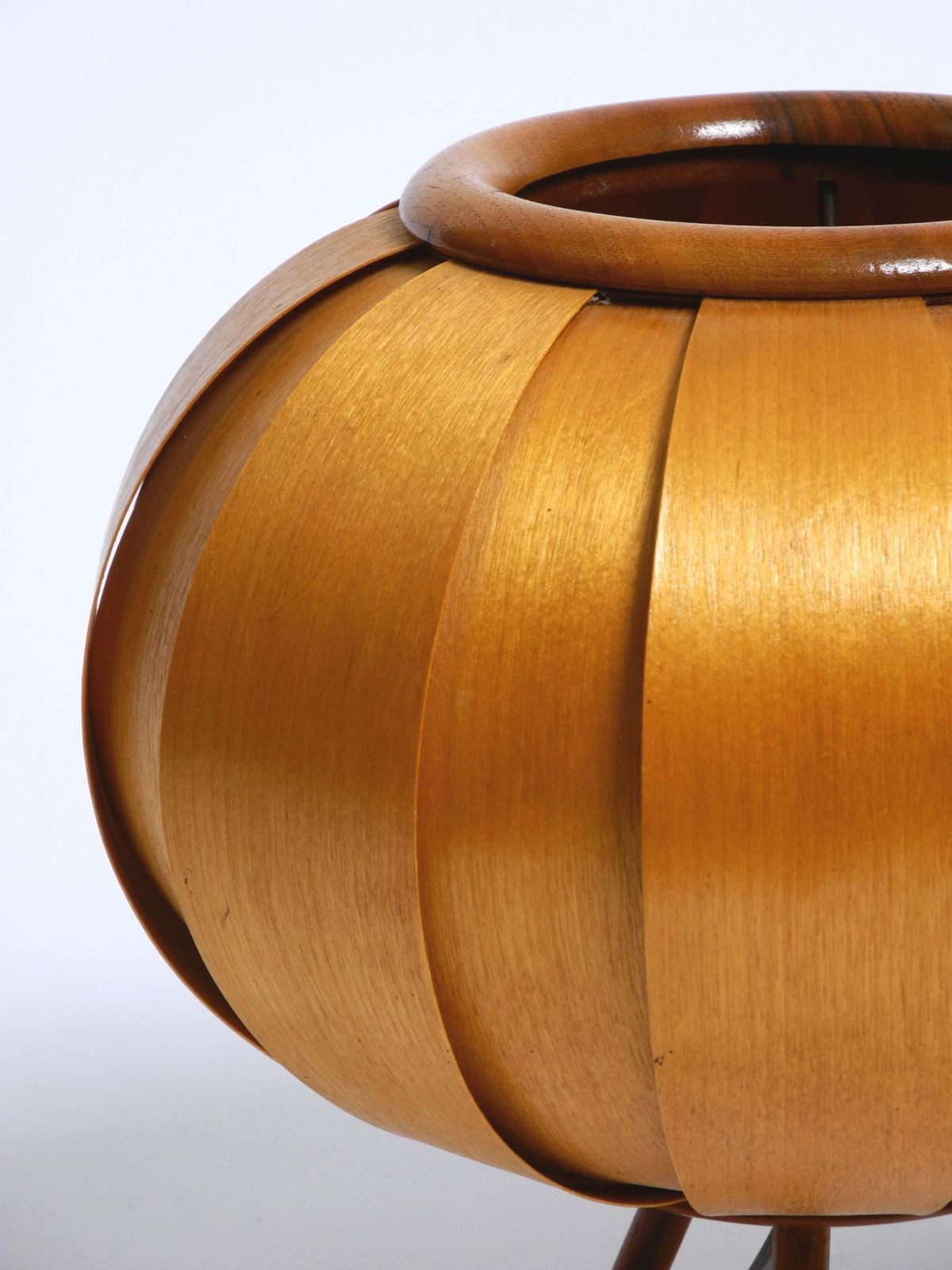 1960s Czech Wood Veneer Tripod Lamp By Stanislav Kučera For úluv photo vintage