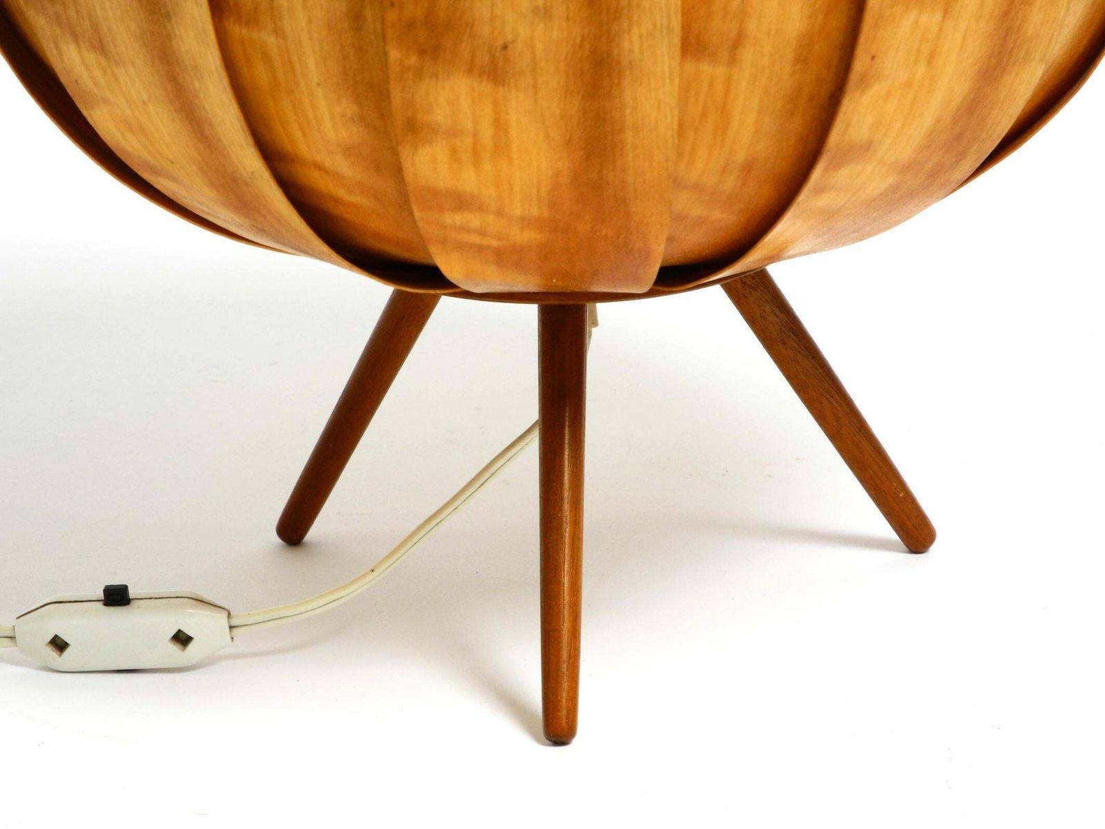 photo buy Large 1960s Czech Wood Veneer Tripod Lamp By Stanislav Kučera For úluv