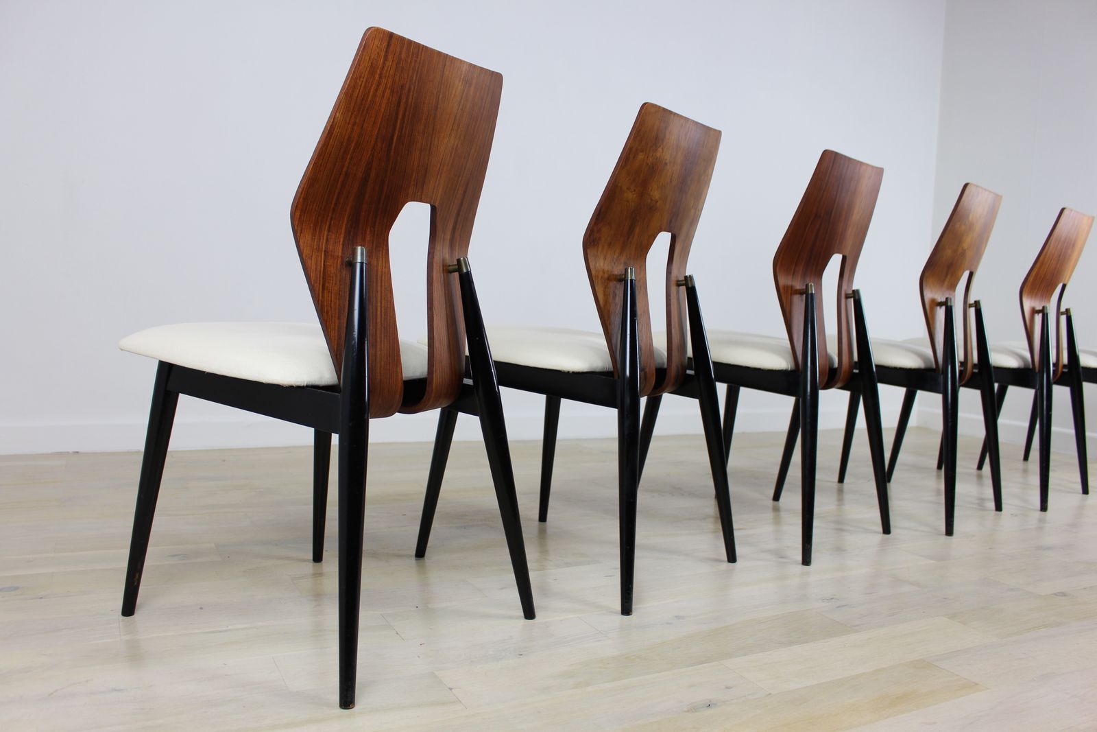 Set 6 1950’s Meredew Gio Ponti Style Dining Chairs