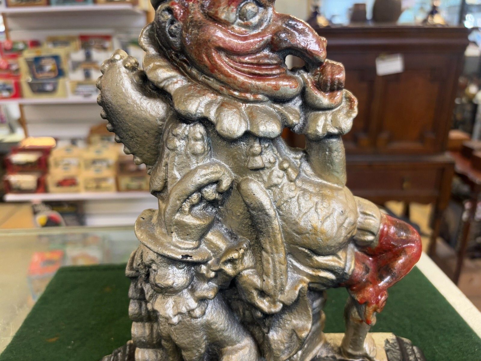 Rare Antique Late 19th Century Cast Iron Mr Punch & Toby Doorstop photo for sale