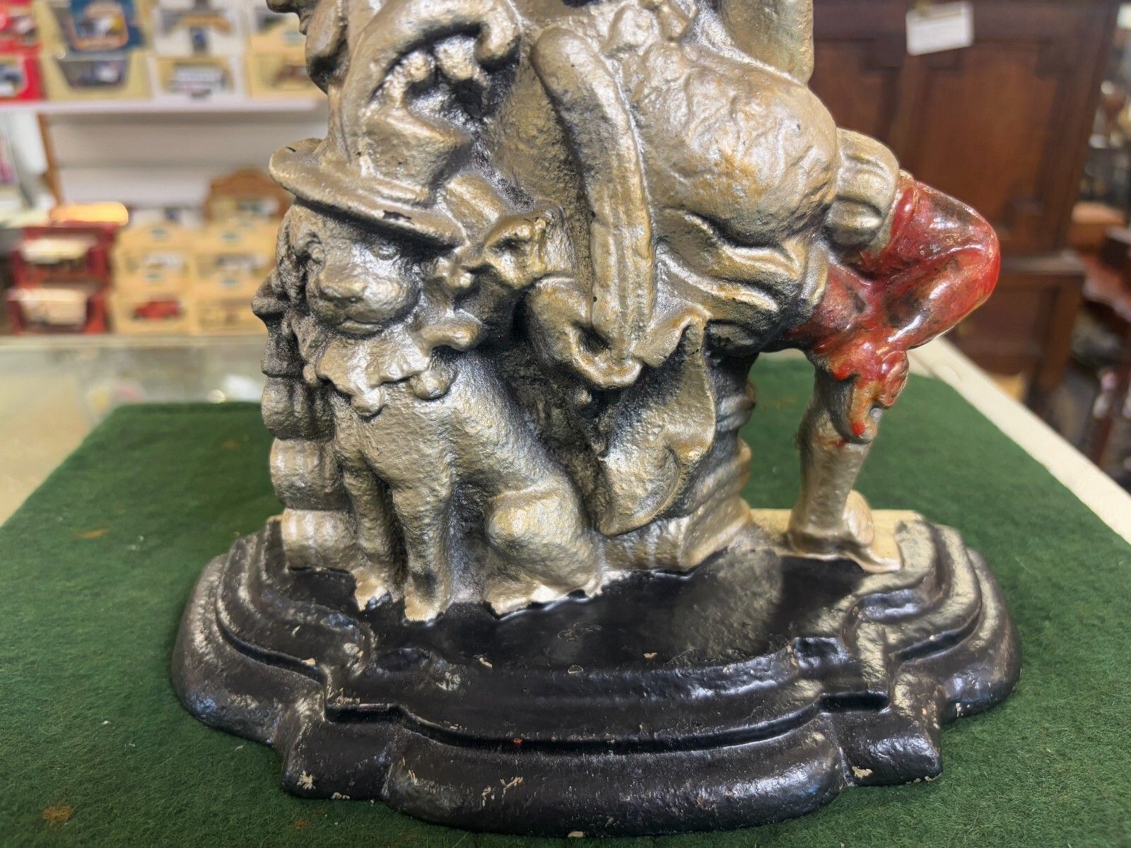 Rare Antique Late 19th Century Cast Iron Mr Punch & Toby Doorstop photo Home Fixtures
