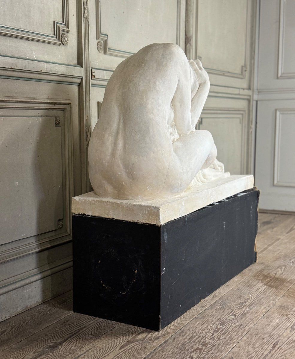 Large Studio Plaster, Young Naked Woman, Unidentified Signature On The Base