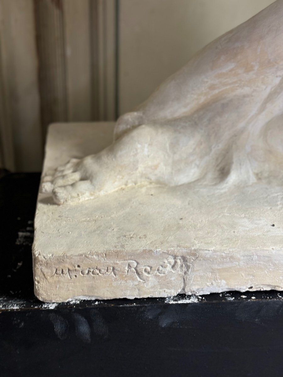 Large Studio Plaster, Young Naked Woman, Unidentified Signature On The Base photo furniture