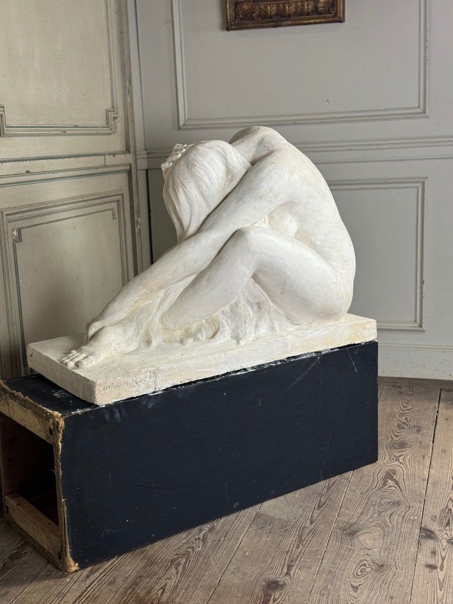 Large Studio Plaster, Young Naked Woman, Unidentified Signature On The Base photo vinterior