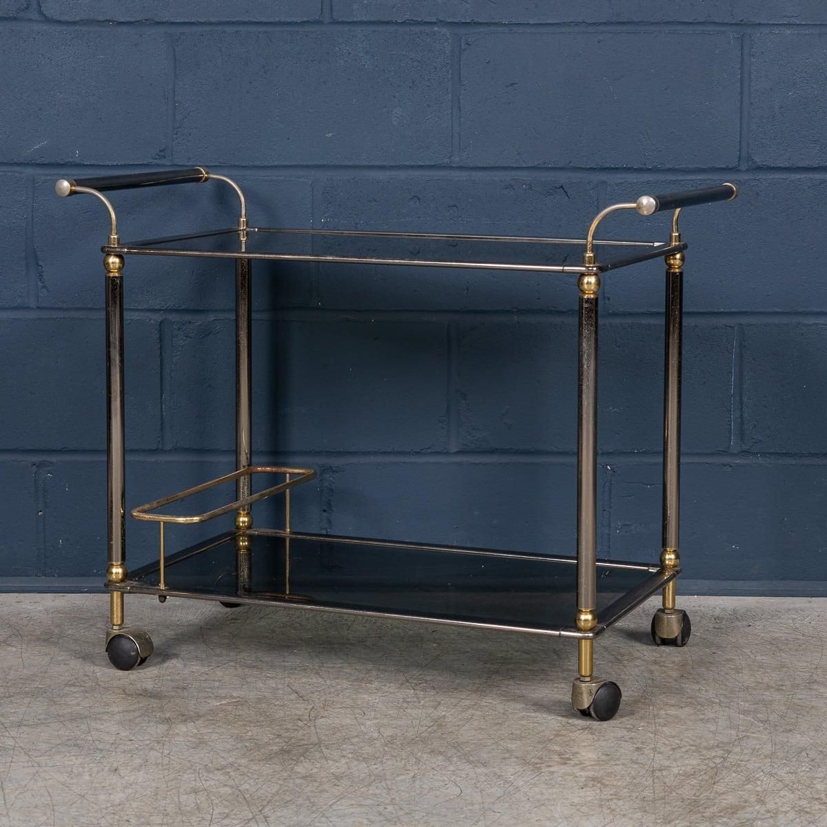 photo furniture Vintage 20th Century Italian Steel & Brass Framed Drinks Trolley C.1980