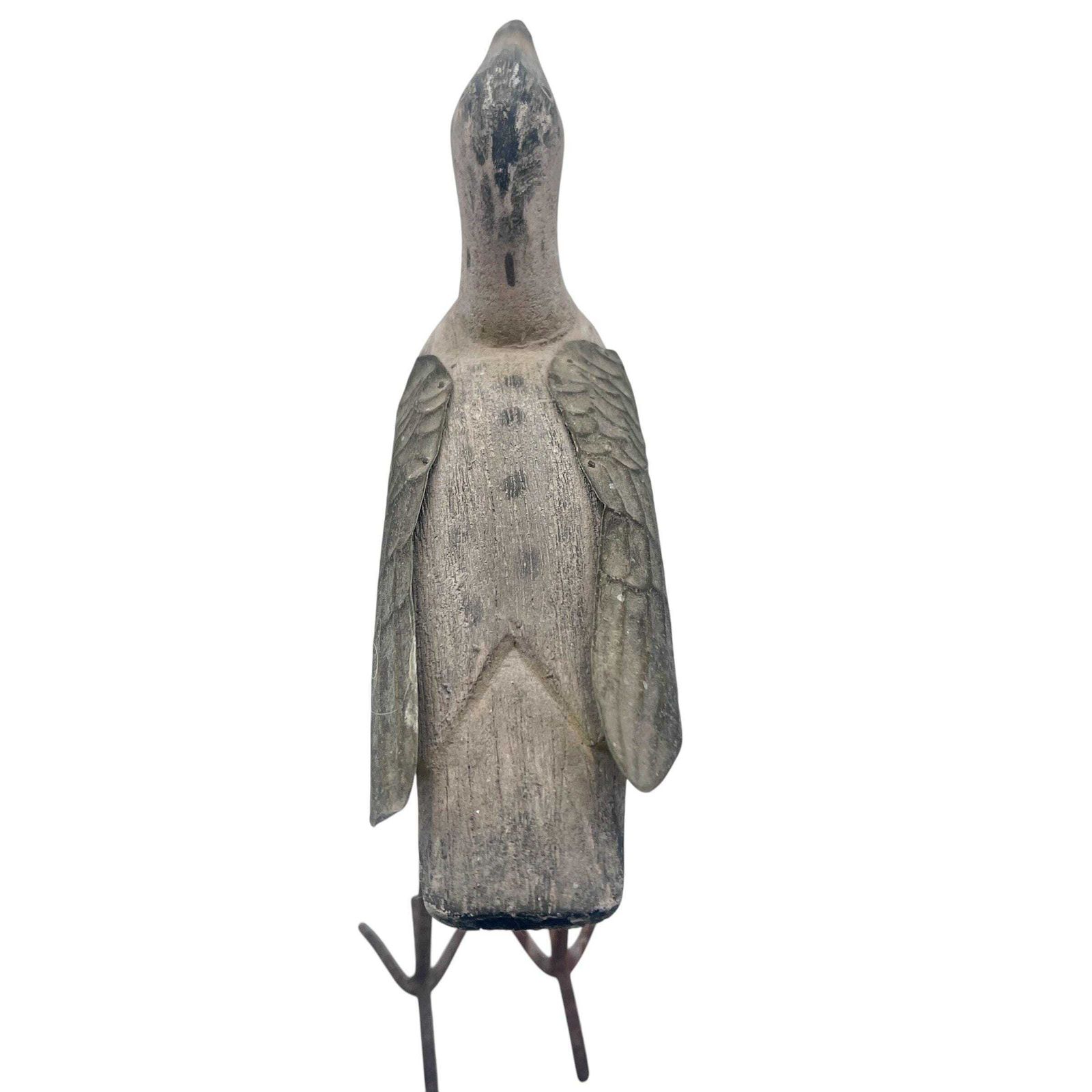 Vintage Folk Art Wood Carved Seagull   Iron Feet   Tin Wings   Home Decor photo 52.0