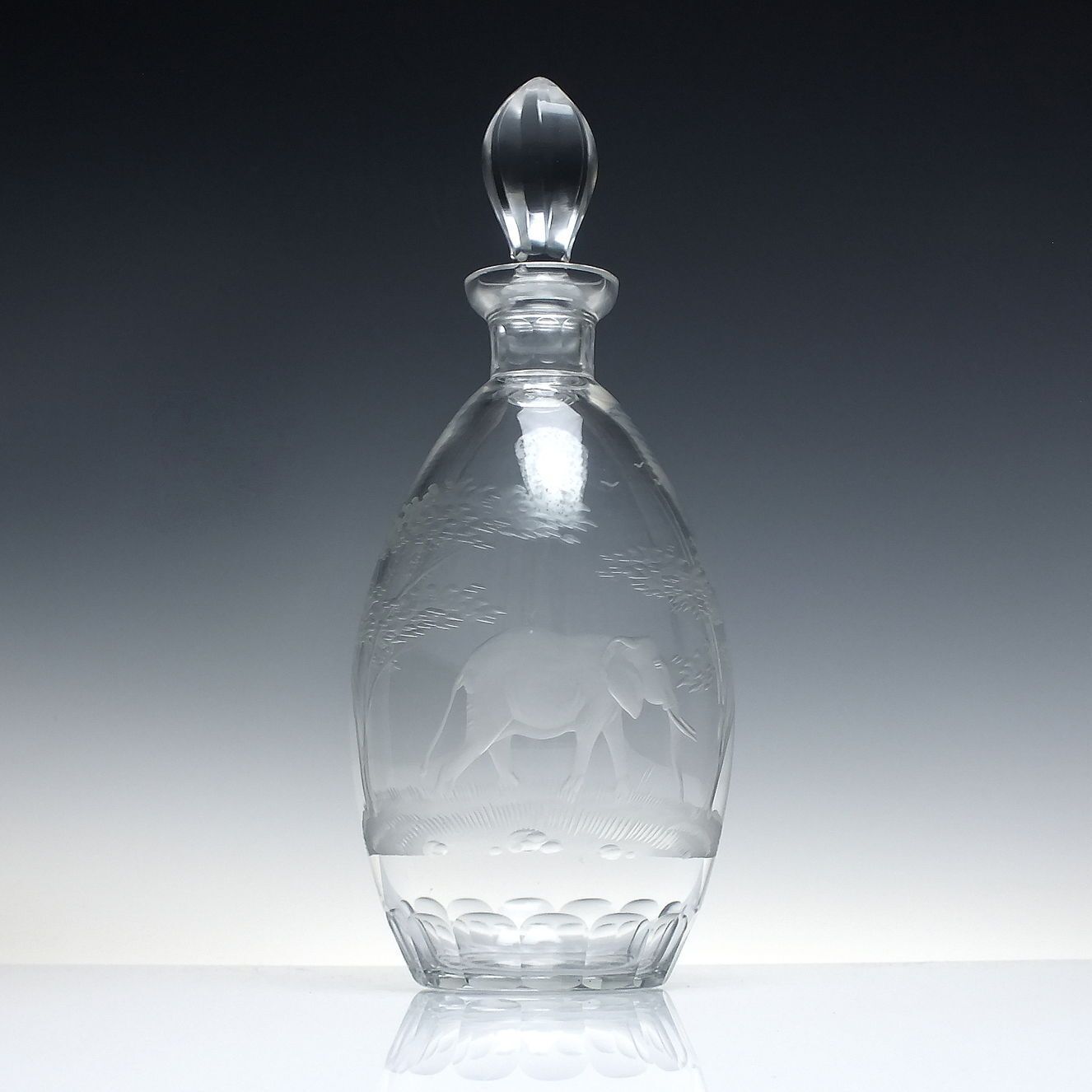 Moser Glass Decanter Engraved By Rowland Ward Co C1950 photo furniture