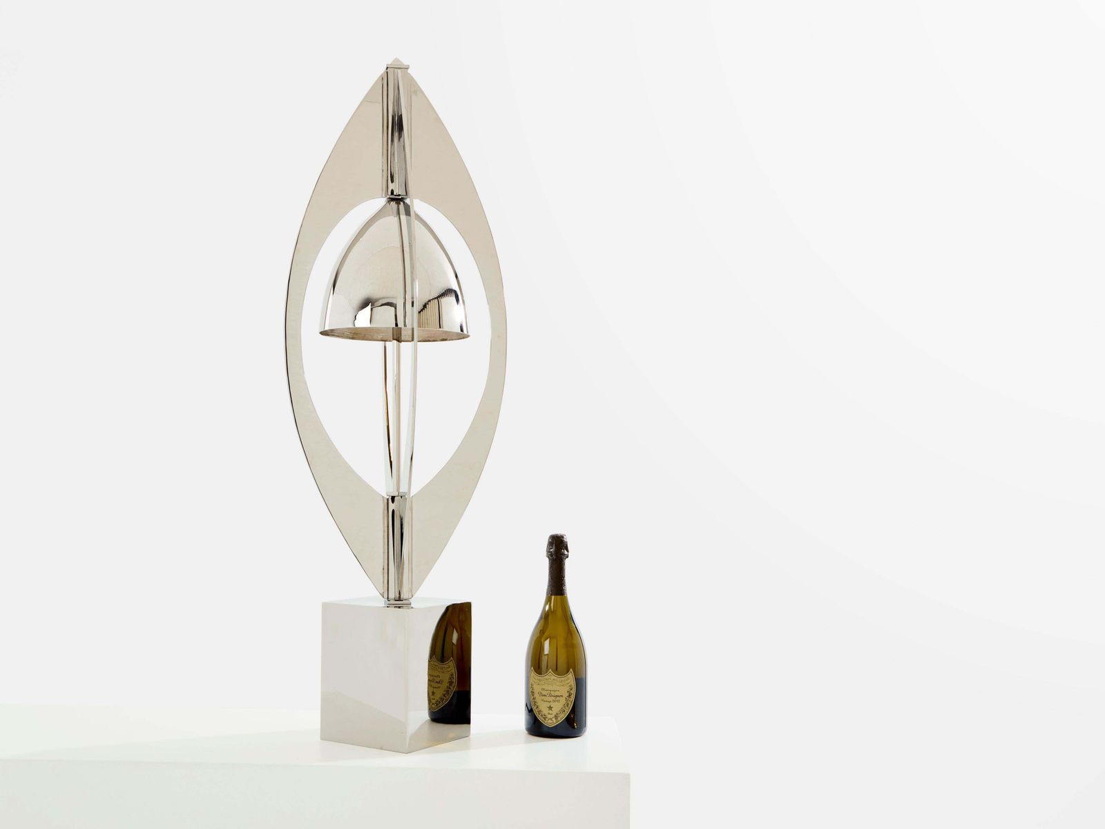 photo for sale Lampe Ogive en métal nickelé, Jacques Charles pour Maison Charles, 1965