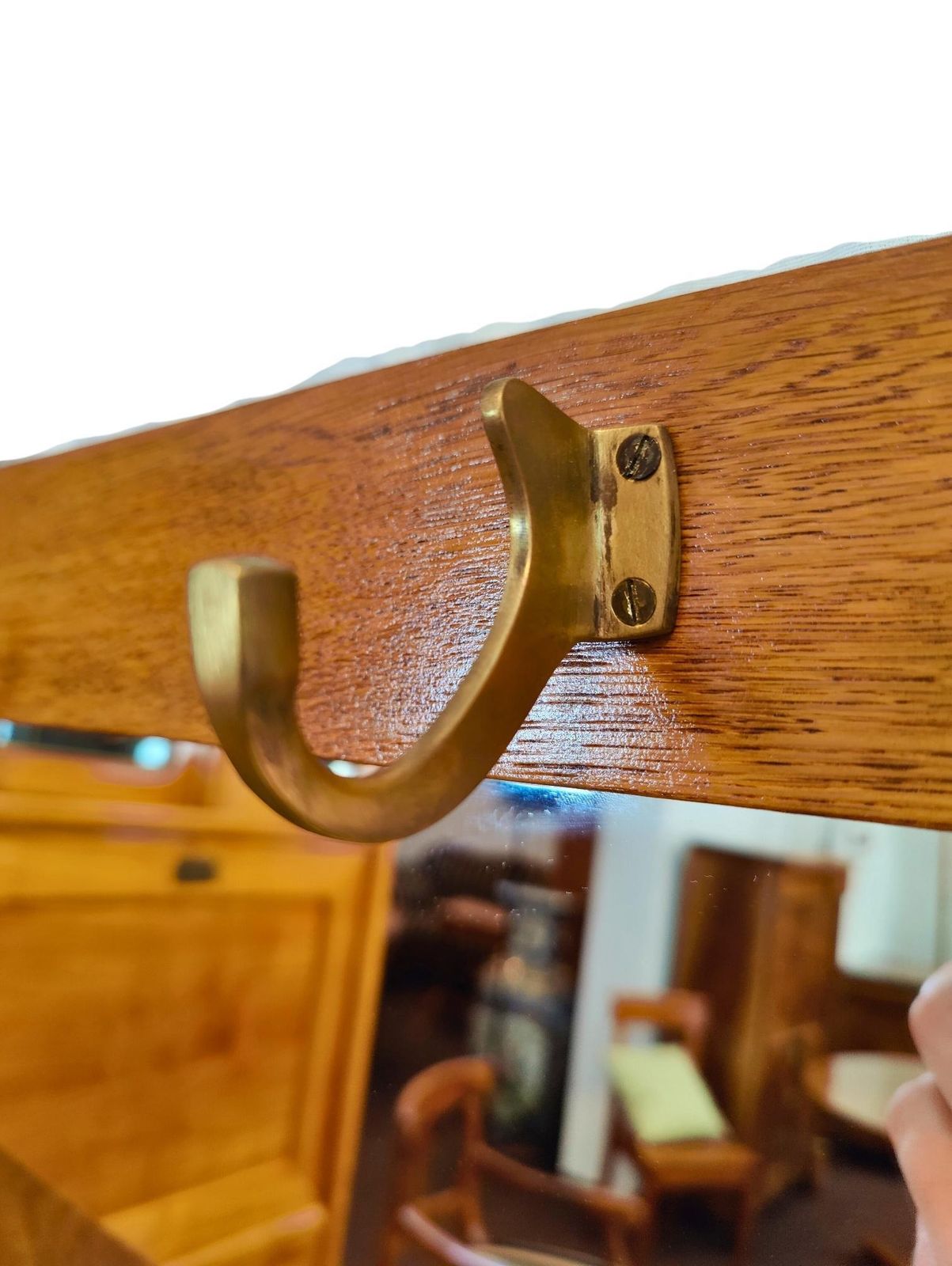 German Art Nouveau Oakwood Wall Coat Rack photo 2840.0