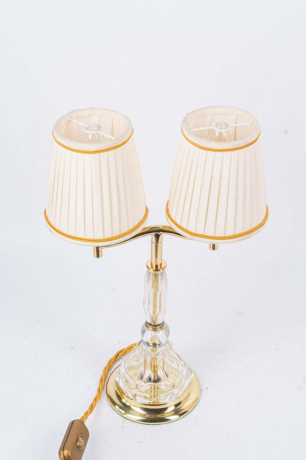 Bakalowits Table Lamp With Cut Glass And Original Shades Vienna Around 1950s photo furniture