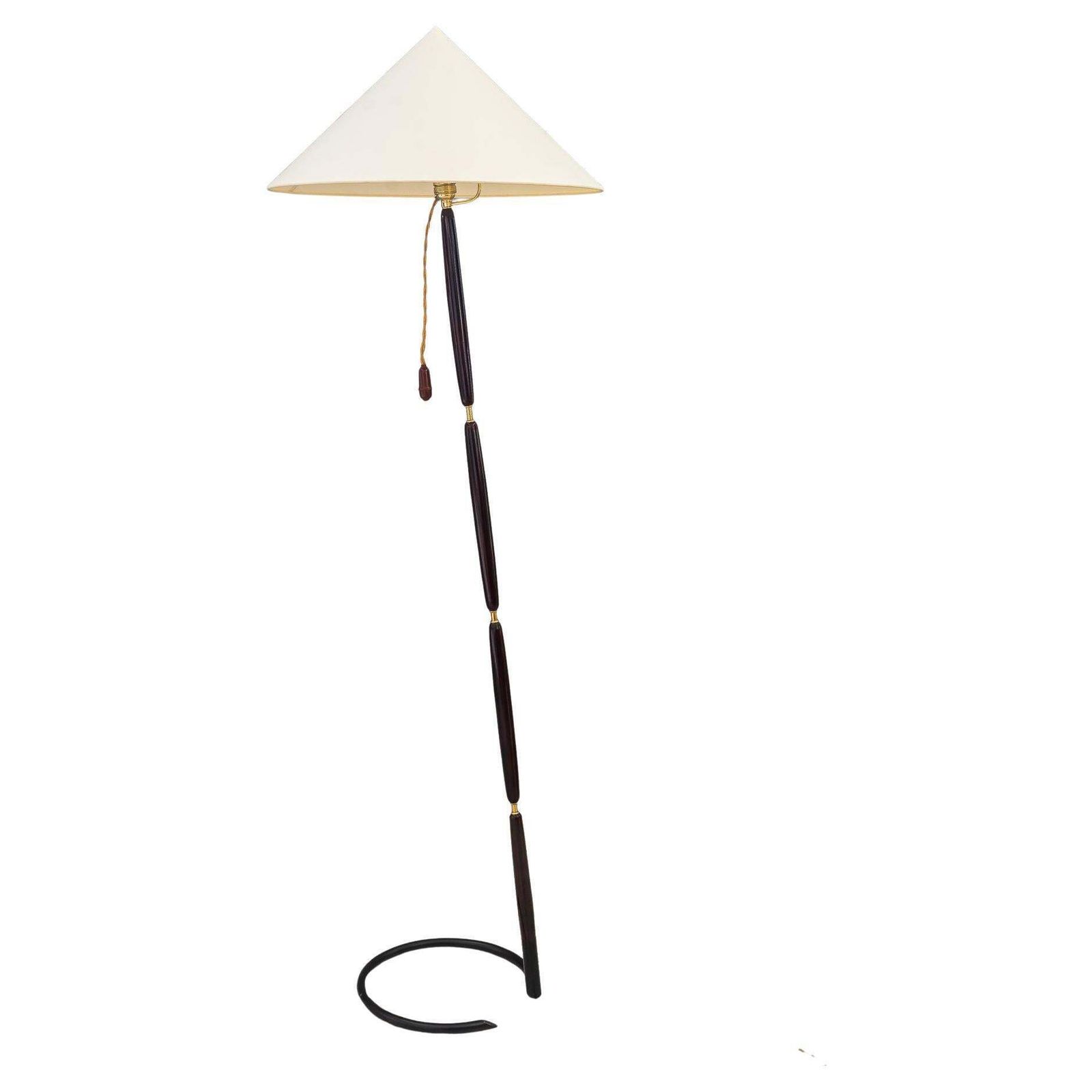 Rupert Nikoll Floor Lamp With Fabric Shade Vienna Around 1950s