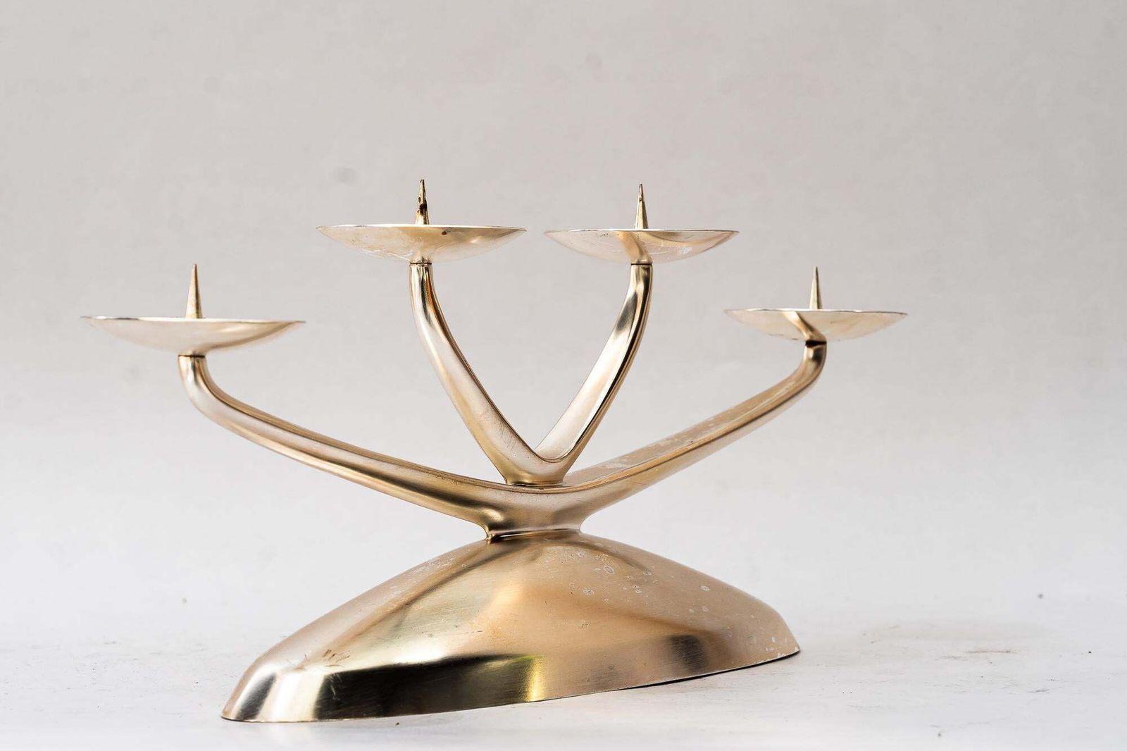 Art Deco Nickel Candleholder By Wmf Ikora, Germany, Circa 1930s photo Home Decor