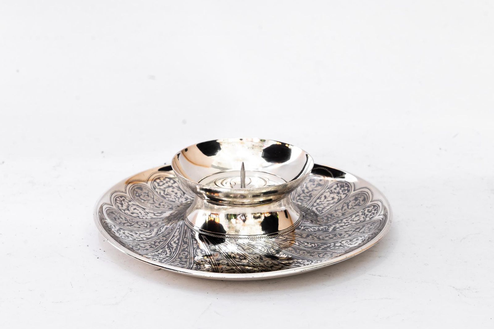 Historistic Silver Candle Holder Austria Around 1890s photo buy