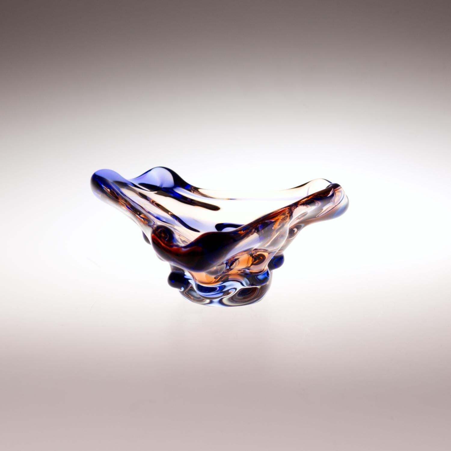 Sommerso Glass Ashtray By František Zemek For Mstisov Glass Union 1960s photo for sale