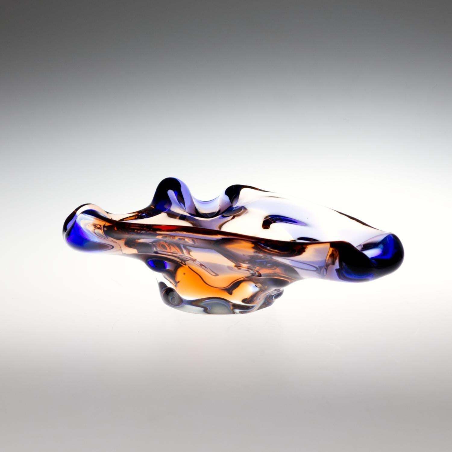 Sommerso Glass Ashtray By František Zemek For Mstisov Glass Union 1960s photo furniture
