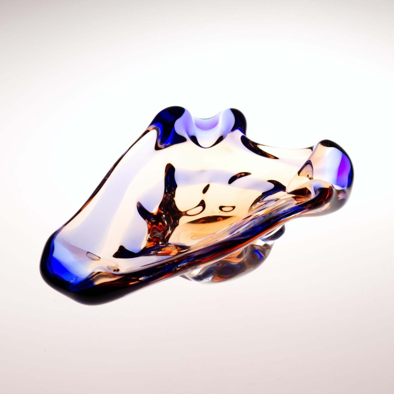 photo furniture Sommerso Glass Ashtray By František Zemek For Mstisov Glass Union 1960s