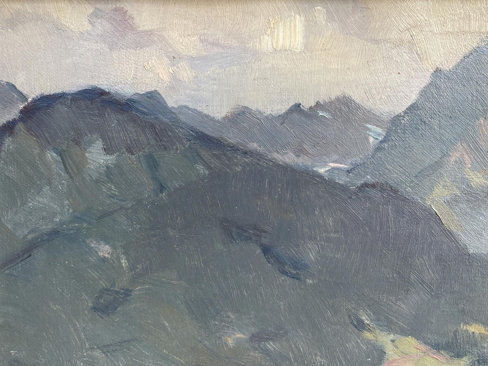 1172.0 Huts In Landeck – European Alps   Oil On Canvas photo