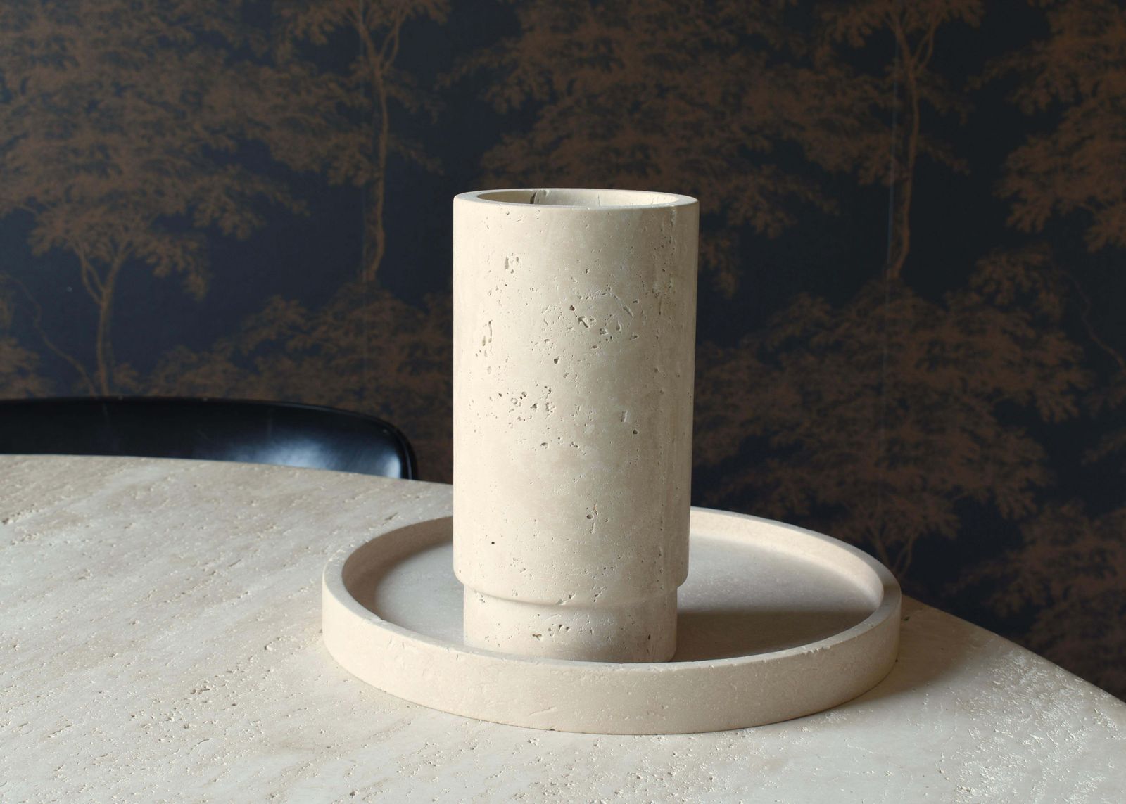 Travertine Vase / Wine Cooler And Plate In The Manor Of Up&Up And Raymor photo buy