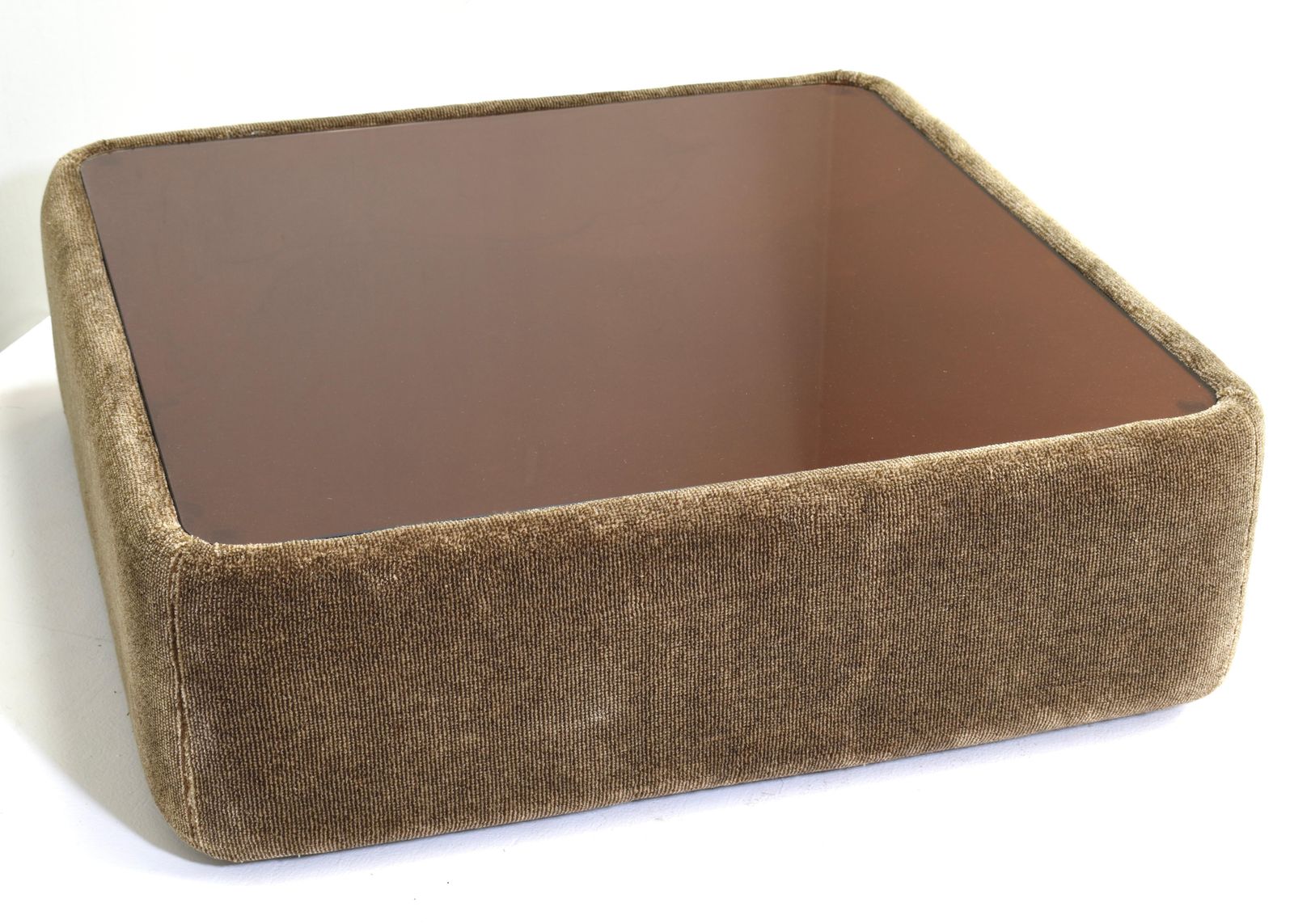 photo for sale Mario Bellini For Cassina Attributed Coffee Table In Mohair, Italy   Circa 1970