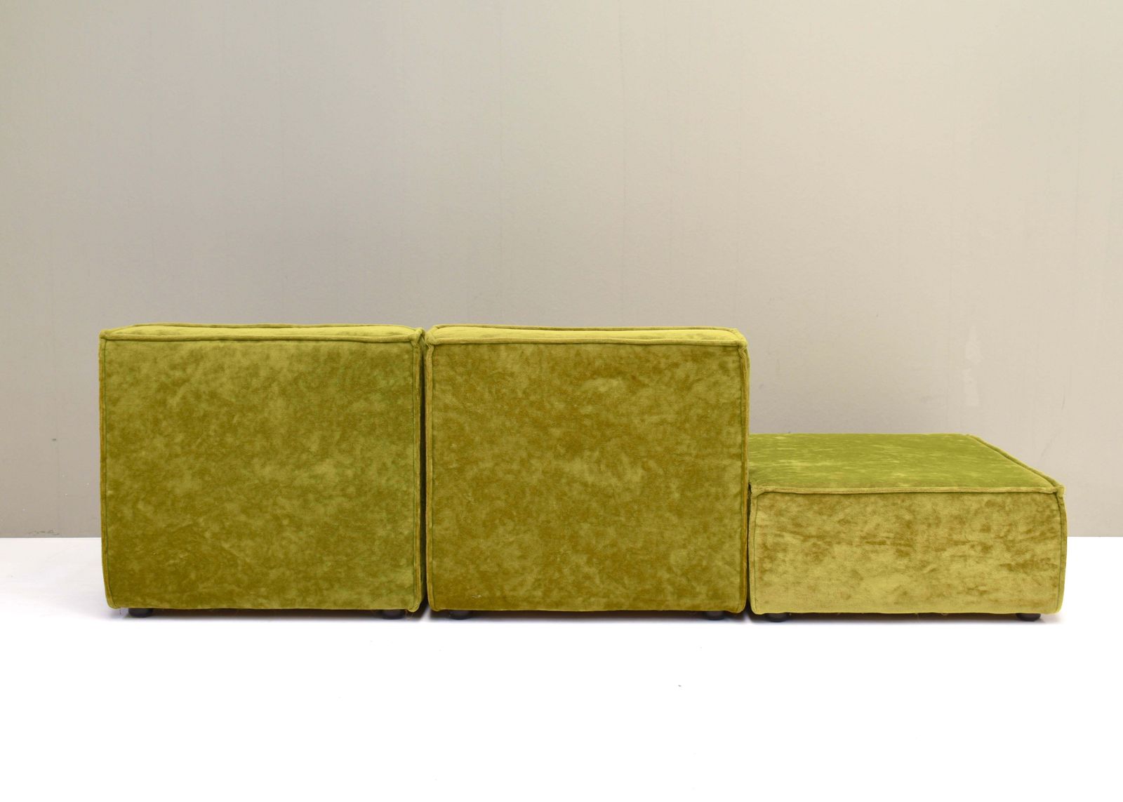 Green Velvet Seventies Sectional Sofa In The Style Of Cor Trio, Circa 1970 photo vintage